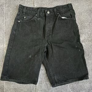 Men's Vintage 90's Levi's Orange Tab USA Black 550 11" Denim Jean Shorts Sz 34